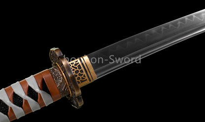 Katana à lame bleue en acier à haute teneur en carbone 1095, épée de samouraï japonais, épée complète noire 