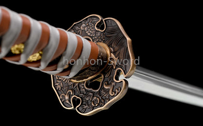 Katana à lame bleue en acier à haute teneur en carbone 1095, épée de samouraï japonais, épée complète noire 