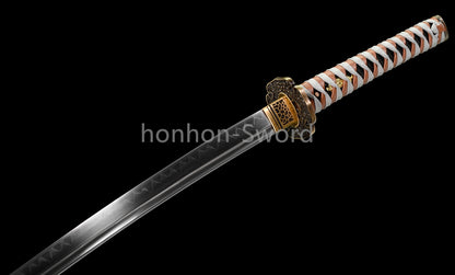 Katana à lame bleue en acier à haute teneur en carbone 1095, épée de samouraï japonais, épée complète noire 