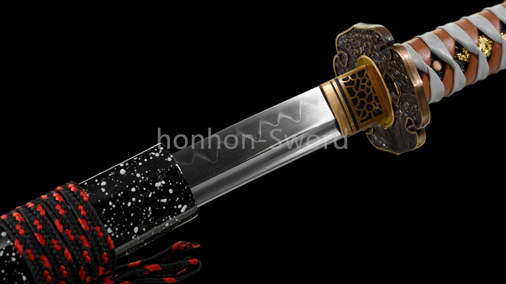 Katana à lame bleue en acier à haute teneur en carbone 1095, épée de samouraï japonais, épée complète noire 