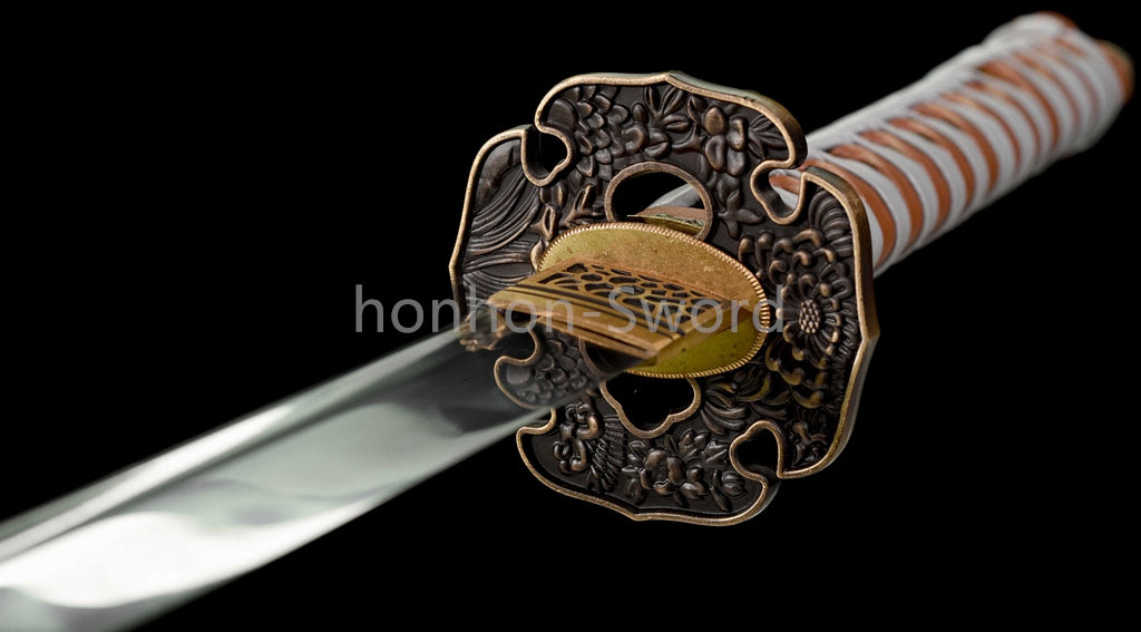 Katana à lame bleue en acier à haute teneur en carbone 1095, épée de samouraï japonais, épée complète noire 