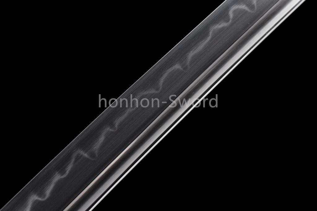 Katana à lame bleue en acier à haute teneur en carbone 1095, épée de samouraï japonais, épée complète noire 