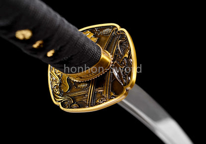 Katana à lame bleue en acier à haute teneur en carbone 1095, épée de samouraï japonais, épée complète noire 