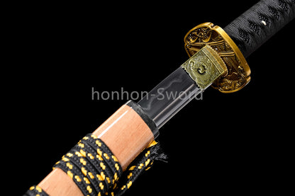 Katana à lame bleue en acier à haute teneur en carbone 1095, épée de samouraï japonais, épée complète noire 