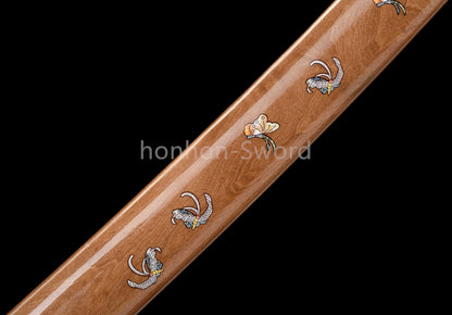 Katana à lame bleue en acier à haute teneur en carbone 1095, épée de samouraï japonais, épée complète noire 