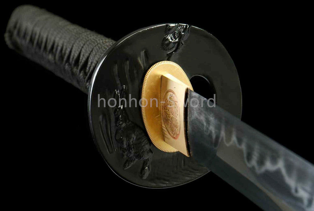 Functional T10 Steel Clay Tempered Japanese Katana Samurai Sword Battle Ready