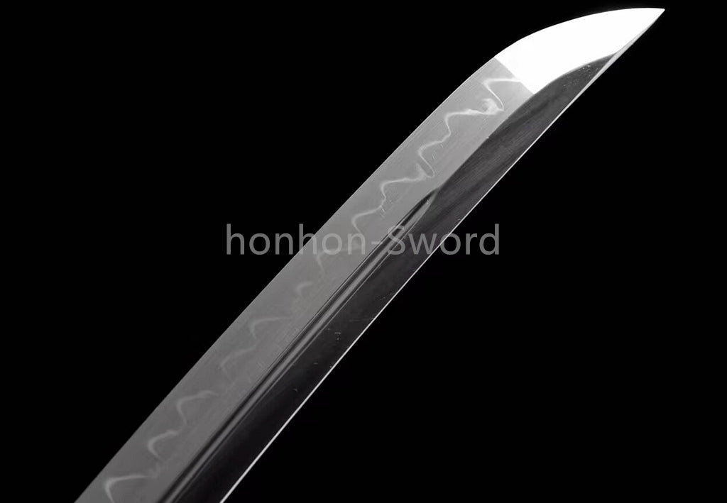 Japanese Tanto T10 Steel Clay Tempered UNOKUBI ZUKURI Brass Samurai Sword Sharp