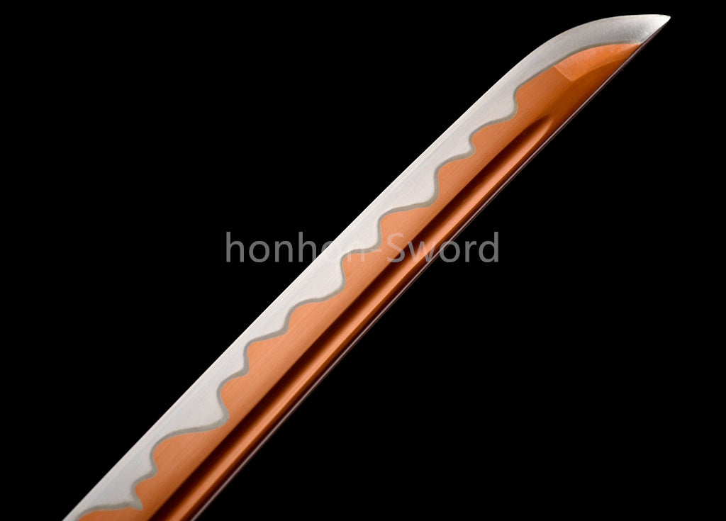 Katana à lame bleue en acier à haute teneur en carbone 1095, épée de samouraï japonais, épée complète noire 