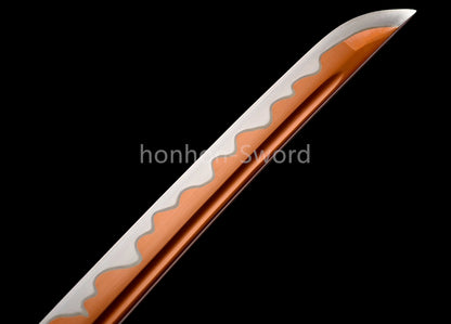 Katana à lame bleue en acier à haute teneur en carbone 1095, épée de samouraï japonais, épée complète noire 