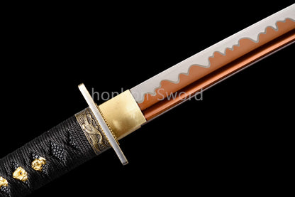 Katana à lame bleue en acier à haute teneur en carbone 1095, épée de samouraï japonais, épée complète noire 