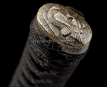 Katana à lame bleue en acier à haute teneur en carbone 1095, épée de samouraï japonais, épée complète noire 