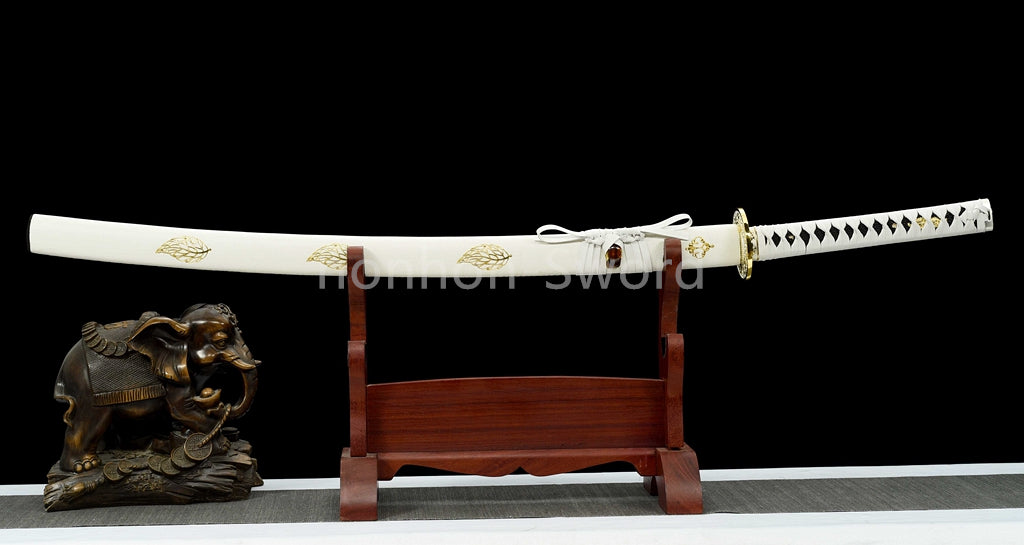 Katana à lame bleue en acier à haute teneur en carbone 1095, épée de samouraï japonais, épée complète noire 