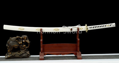 Katana à lame bleue en acier à haute teneur en carbone 1095, épée de samouraï japonais, épée complète noire 