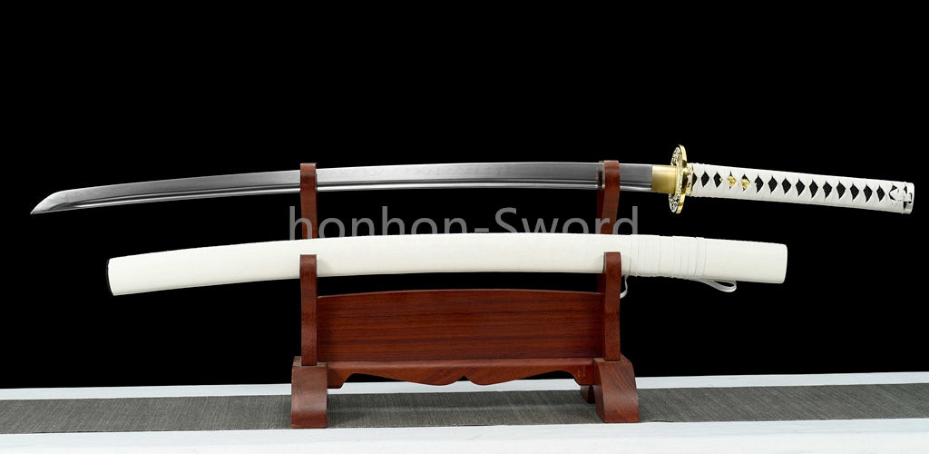 Katana à lame bleue en acier à haute teneur en carbone 1095, épée de samouraï japonais, épée complète noire 