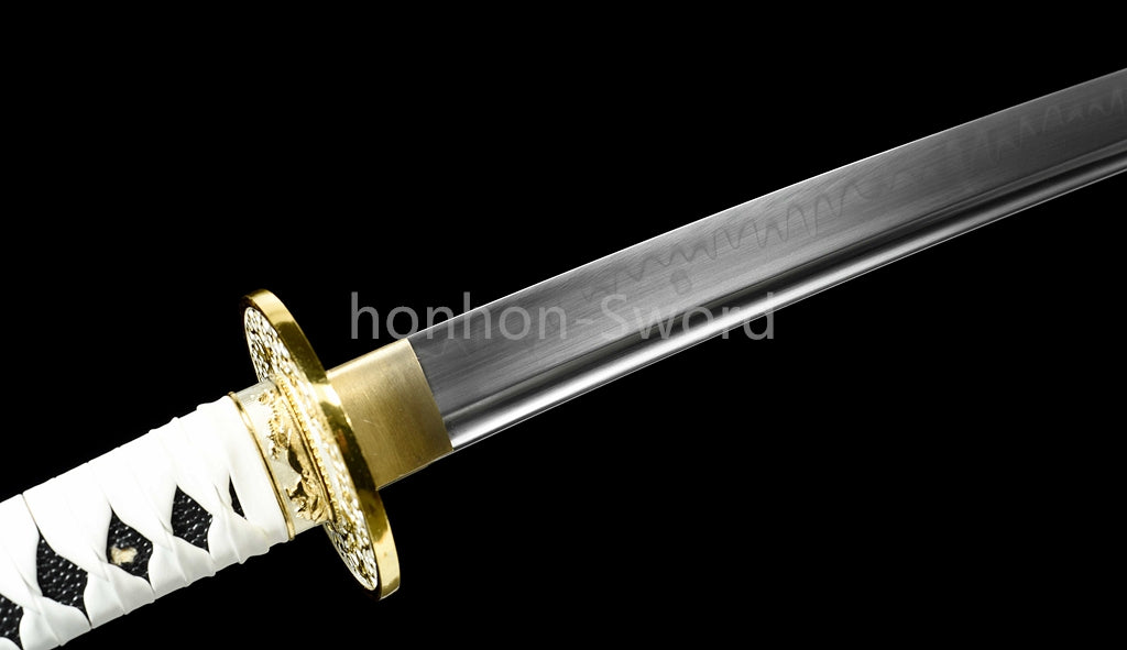 Katana à lame bleue en acier à haute teneur en carbone 1095, épée de samouraï japonais, épée complète noire 