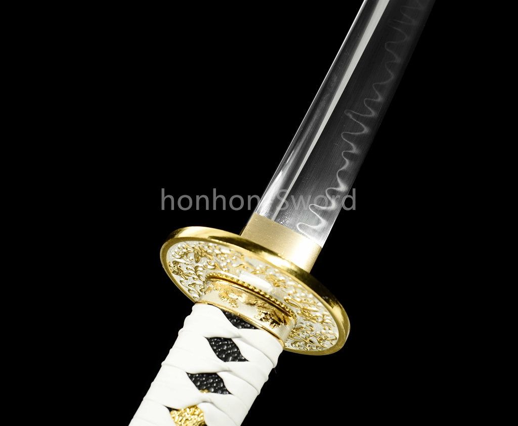 Katana à lame bleue en acier à haute teneur en carbone 1095, épée de samouraï japonais, épée complète noire 