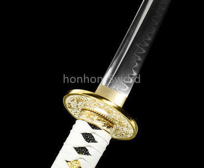 Katana à lame bleue en acier à haute teneur en carbone 1095, épée de samouraï japonais, épée complète noire 