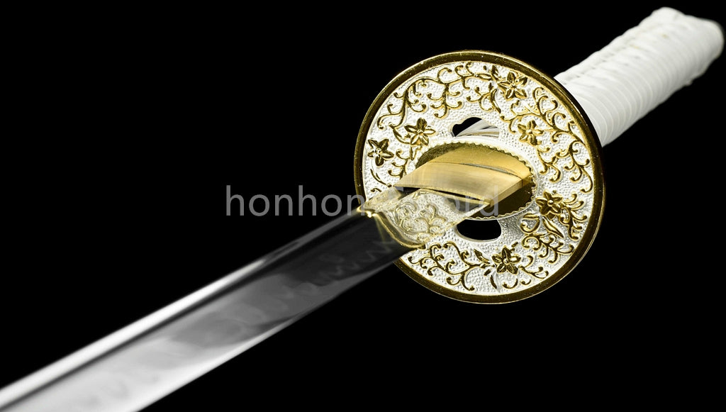 Katana à lame bleue en acier à haute teneur en carbone 1095, épée de samouraï japonais, épée complète noire 