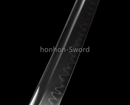 1095 Kohlenstoffstahl Katana Blaue Klinge Japanisches Samurai-Schwert Full Tang Schwarz 