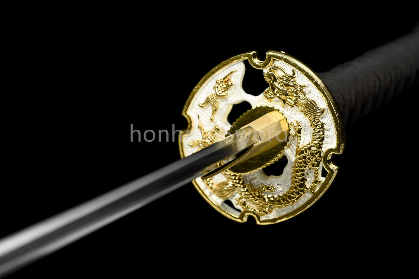 1095 Kohlenstoffstahl Katana Blaue Klinge Japanisches Samurai-Schwert Full Tang Schwarz 