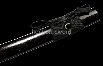 T10 Clay Tempered Japanese Katana Samurai Sword Brass Tsuba Full Tang For Battle