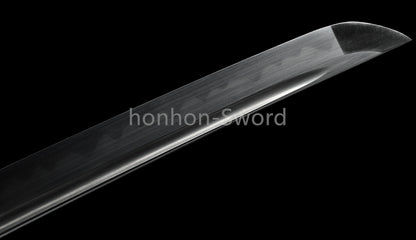 T10 Clay Tempered Japanese Katana Samurai Sword Brass Tsuba Full Tang For Battle