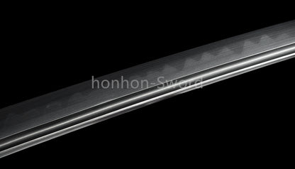 T10 Clay Tempered Japanese Katana Samurai Sword Brass Tsuba Full Tang For Battle