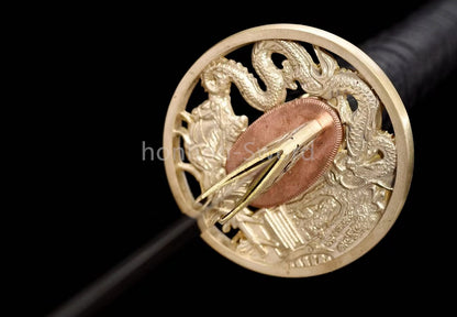 Japanese Katana T10 Clay Tempered Samurai Sword Brass Tsuba Full Tang For Battle