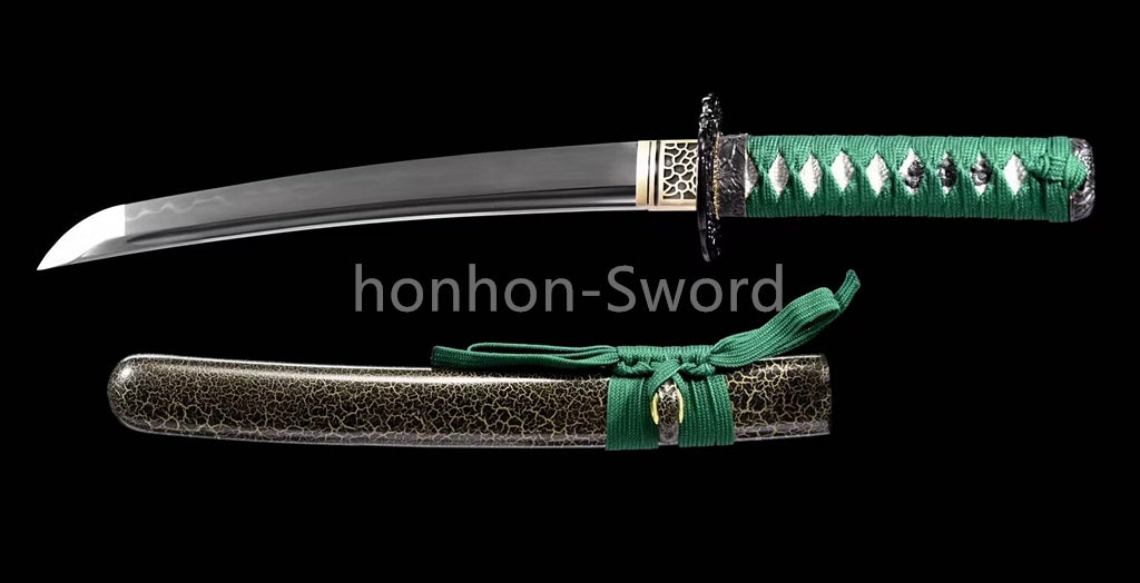 Japanese Tanto T10 Steel Clay Tempered Samurai Sword Full Tang Real Battle Ready