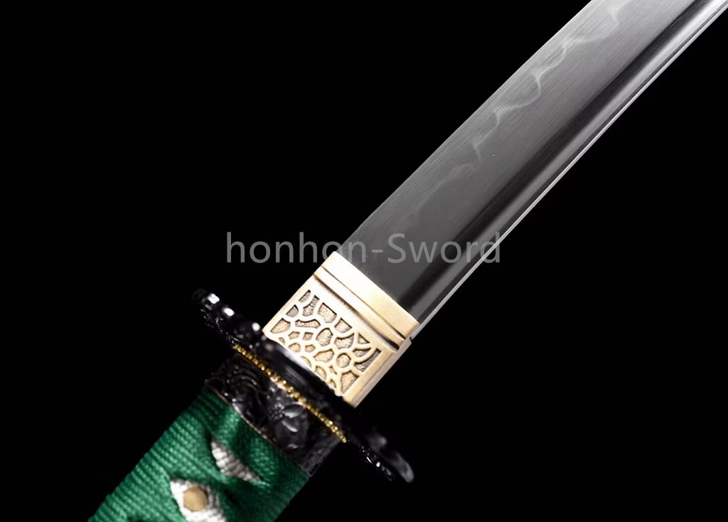 Japanese Tanto T10 Steel Clay Tempered Samurai Sword Full Tang Real Battle Ready