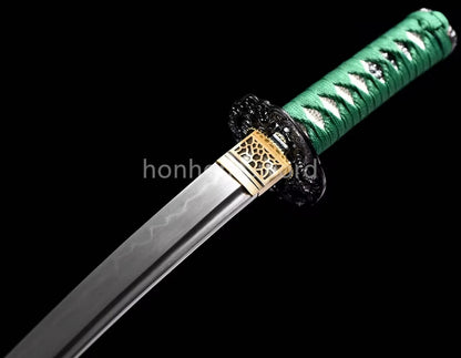 Japanese Tanto T10 Steel Clay Tempered Samurai Sword Full Tang Real Battle Ready