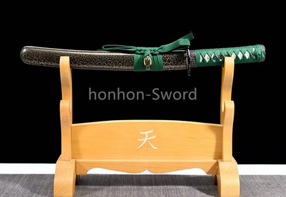 Japanese Tanto T10 Steel Clay Tempered Samurai Sword Full Tang Real Battle Ready