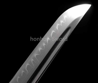 1095 Kohlenstoffstahl Katana Blaue Klinge Japanisches Samurai-Schwert Full Tang Schwarz 