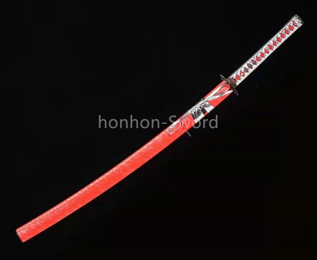 Katana à lame bleue en acier à haute teneur en carbone 1095, épée de samouraï japonais, épée complète noire 
