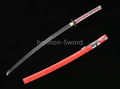 Katana à lame bleue en acier à haute teneur en carbone 1095, épée de samouraï japonais, épée complète noire 