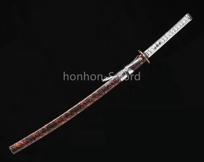1095 Kohlenstoffstahl Katana Blaue Klinge Japanisches Samurai-Schwert Full Tang Schwarz 