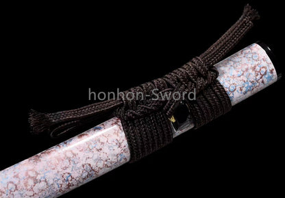 1095 Kohlenstoffstahl Katana Blaue Klinge Japanisches Samurai-Schwert Full Tang Schwarz 
