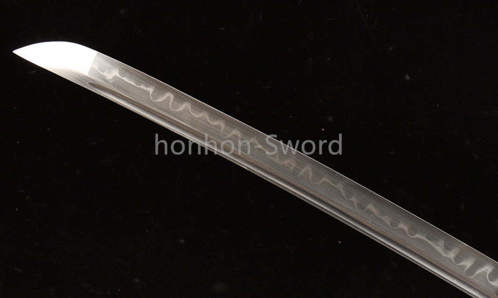 1095 Kohlenstoffstahl Katana Blaue Klinge Japanisches Samurai-Schwert Full Tang Schwarz 