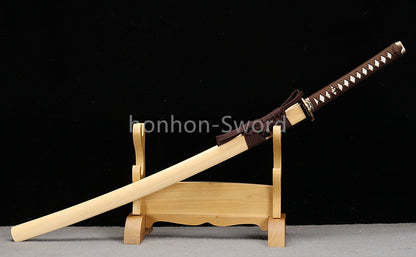 26inch T10 Steel Clay Tempered Japanese Katana Brass Tsuba Samurai Sword Sharp Battle Ready Real