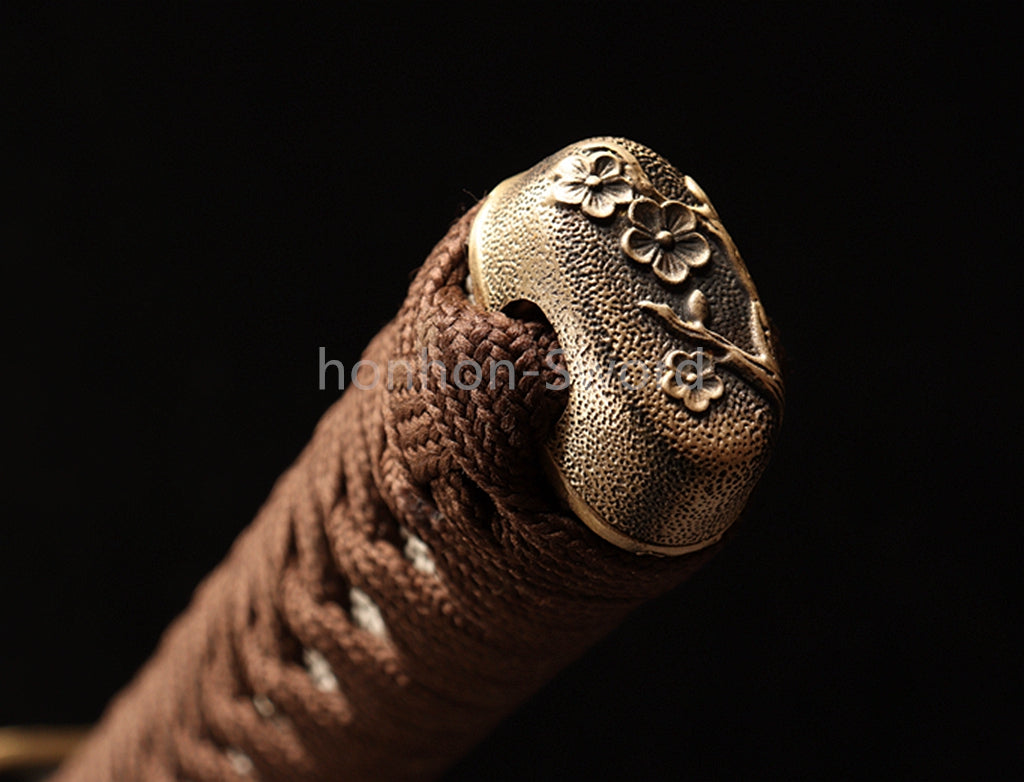 26inch T10 Steel Clay Tempered Japanese Katana Brass Tsuba Samurai Sword Sharp Battle Ready Real