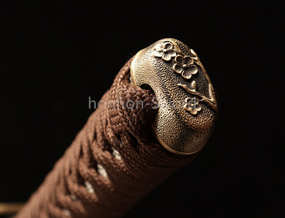 26inch T10 Steel Clay Tempered Japanese Katana Brass Tsuba Samurai Sword Sharp Battle Ready Real