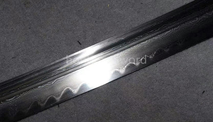 Damascus Folded Steel Clay Tempered Qing Dao 雁翎刀 Traditional Chinese Dao Sword Full Tang for Battle
