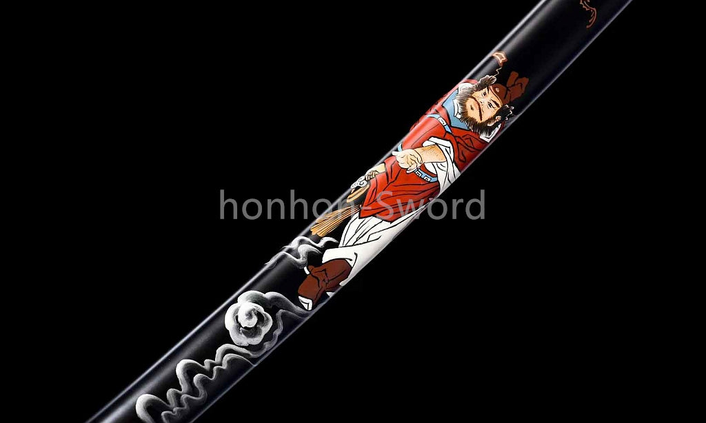 Épée de samouraï japonaise en acier plié noir, katana, lame tranchante faite à la main, noire 