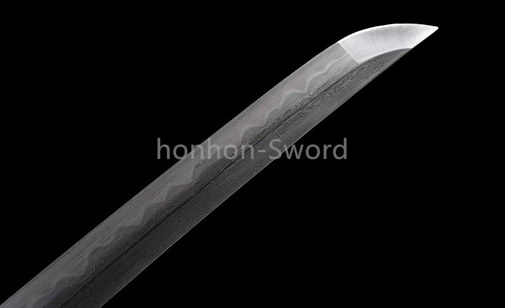 Épée de samouraï japonaise en acier plié noir, katana, lame tranchante faite à la main, noire 