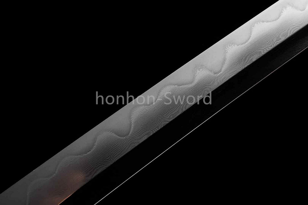Épée de samouraï japonaise en acier plié noir, katana, lame tranchante faite à la main, noire 