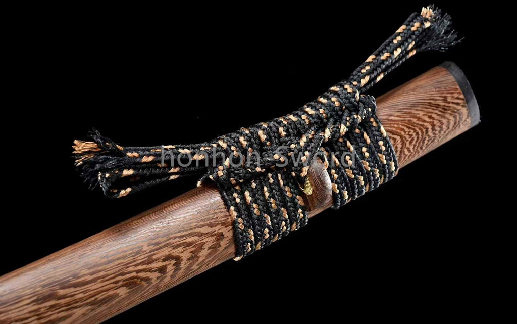 Épée de samouraï japonaise en acier plié noir, katana, lame tranchante faite à la main, noire 