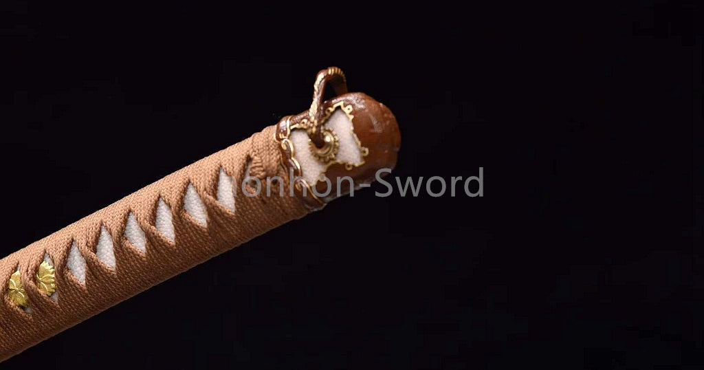 Japanisches Samurai-Schwert Katana aus schwarzem gefaltetem Stahl, Full Tang, handgefertigt, scharfe Klinge, schwarz 