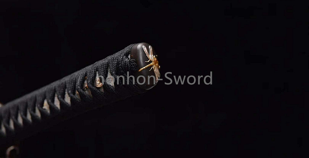 Épée de samouraï japonaise en acier plié noir, katana, lame tranchante faite à la main, noire 