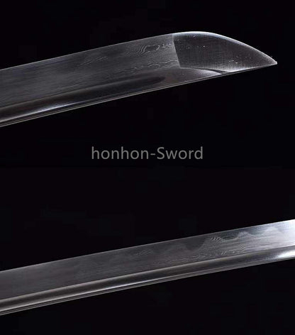 Épée de samouraï japonaise en acier plié noir, katana, lame tranchante faite à la main, noire 