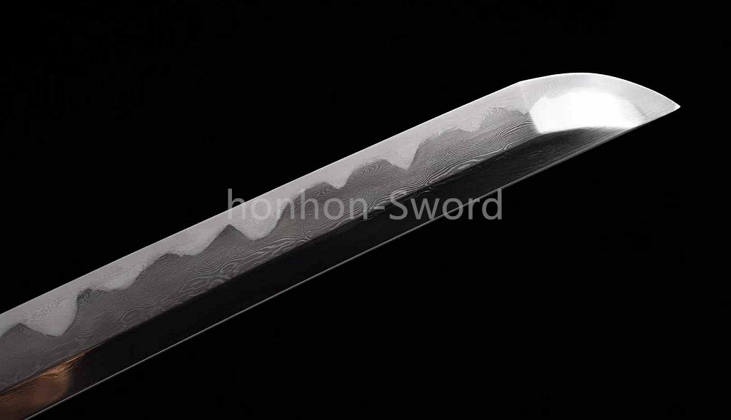 Épée de samouraï japonaise en acier plié noir, katana, lame tranchante faite à la main, noire 